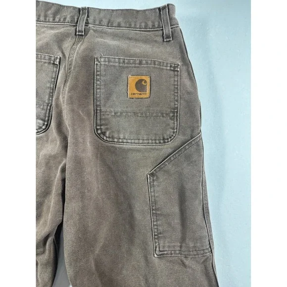 Vtg Carhartt Carpenter Pants 29x32  Brown Canvas Duck Workwear Union Made USA - Picture 6 of 14